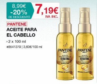 Costco PANTENE aceite para el cabello oferta