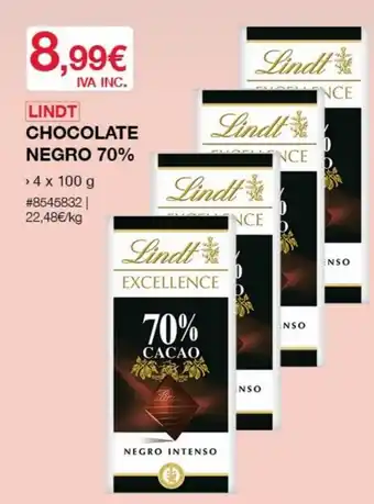 Costco LINDT chocolate negro 70% oferta