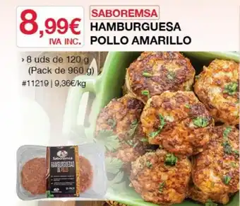 Costco SABOREMSA hamburguesa pollo amarillo oferta