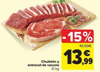 Carrefour Chuletón y entrecot de vacuno oferta