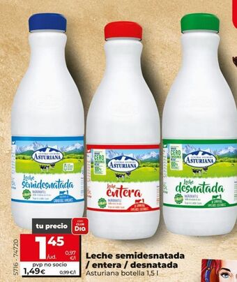 Maxi Dia Leche semidesnatada asturiana oferta