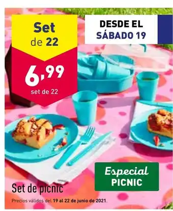 ALDI Desde el Sábado 19 Set de picnic Set de 22 oferta