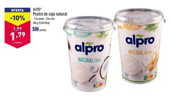 ALDI Alpro Postre de soja natural 500g oferta
