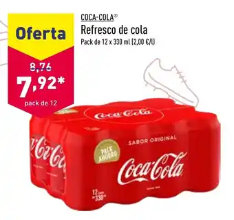 ALDI Coca-Cola Refresco de cola pack de 12x330ml oferta