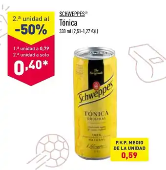 ALDI Schweppes Tónica 330ml oferta
