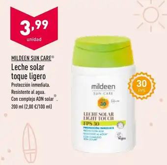 ALDI Mildeen Sun Care Leche Solar Toque ligero 200ml oferta