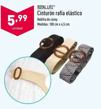 ALDI Royal Life Cinturón rafia elástico 100cmx4,5cm oferta