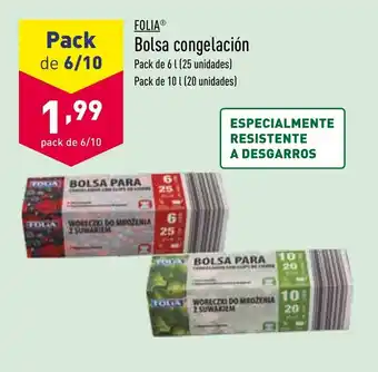 ALDI Folia Bolsa congelación pack de 6L/10L oferta