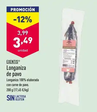 ALDI Exentis Longaniza de pavo 200g oferta