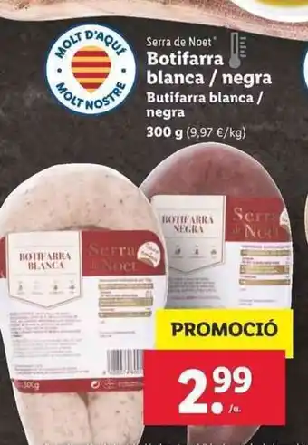 Lidl Serra de Noet Botifarra blanca / negra 300g oferta