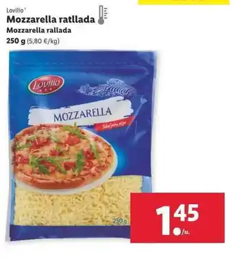 Lidl Lovilio Mozzarella ratllada 250g oferta