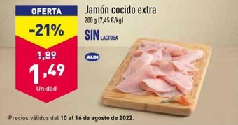 ALDI Jamón cocido extra oferta