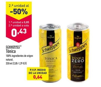 ALDI SCHWEPPES tónica oferta