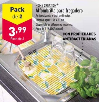 ALDI HOME CREATION alfombrilla para fregadero oferta