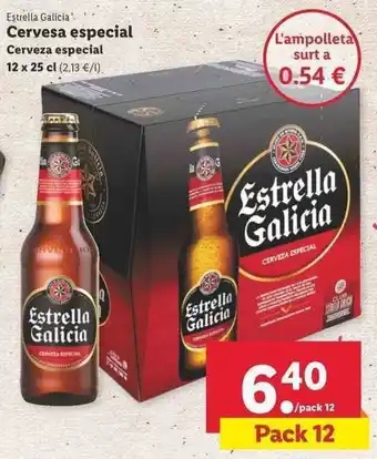 Lidl Estrella Galicia Cervesa especial 12x25cl oferta