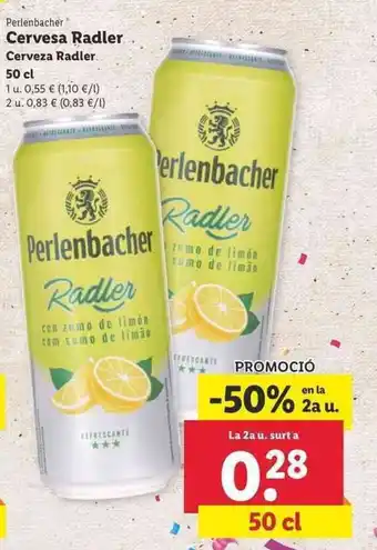 Lidl Perlenbacher Radler Cervesa 50cl oferta