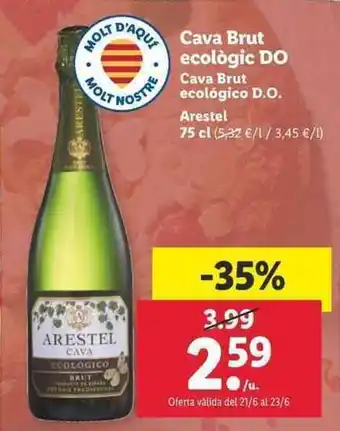 Lidl Arestel Cava Brut ecològic DO 75cl oferta
