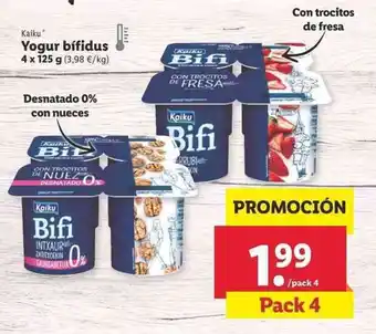 Lidl Kaiku Yogur Bífidus 4x125g oferta