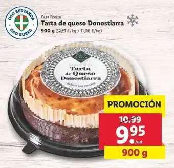 Lidl Casa Eceiza Tarta de queso Donostiarra 900g oferta