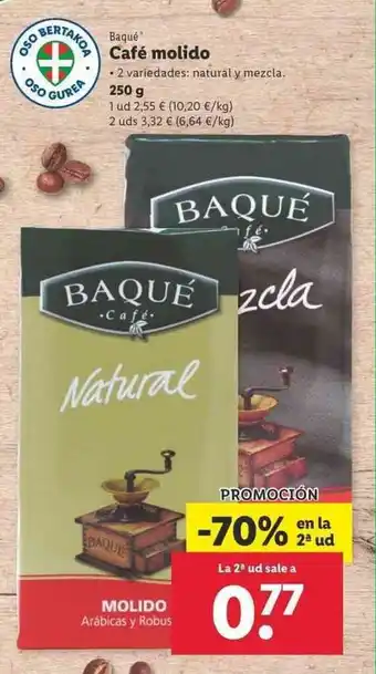 Lidl Baqué Café molido 250g oferta