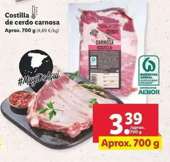 Lidl Costilla de cerdo carnosa aprox. 700g oferta