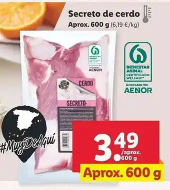 Lidl Secreto de cerdo aprox. 600g oferta