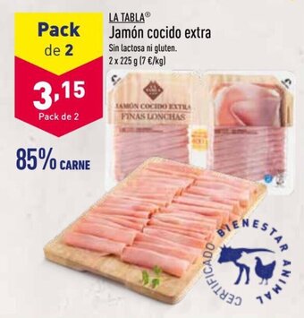 ALDI LA TABLA jamón cocido extra oferta