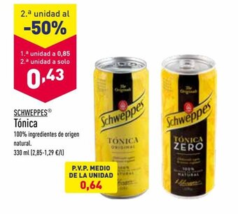 ALDI SCHWEPPES tónica oferta