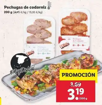 Lidl Pechugas de codorniz 200g oferta