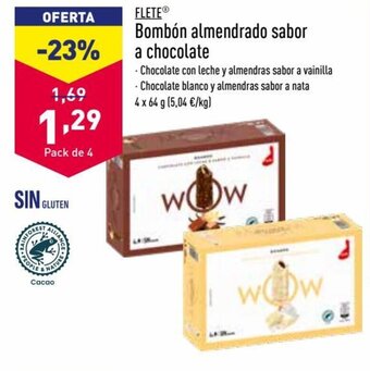 ALDI FLETE bombón almendrado sabor a chocolate oferta