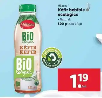 Lidl Milbona Kéfir bebible ecológico 500g oferta