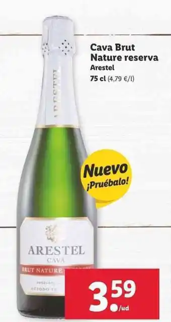 Lidl Arestel Cava Brut Nature reserva 75cl oferta