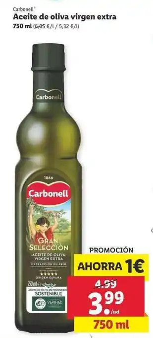 Lidl Carbonell Aceite de oliva virgen extra 750ml oferta