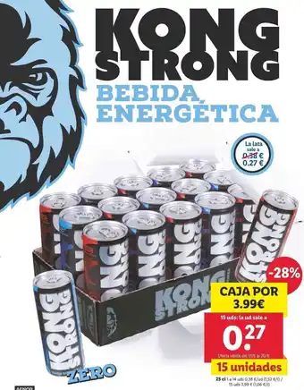 Lidl Kong Strong Beguda Energètica zero 25cl oferta