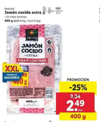 Lidl Realvalle Jamón cocido extra 400g oferta