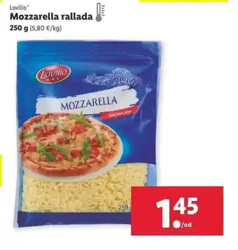 Lidl Lovilio Mozzarella rallada 250g oferta