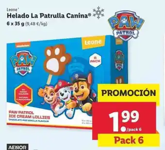 Lidl Leone La Patrulla Canina Helado 6x35g oferta