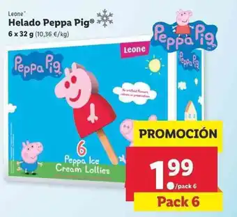 Lidl Leone Peppa Pig Helado 6x32g oferta