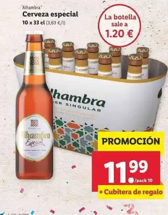 Lidl Alhambra Cerveza especial 10x33cl oferta
