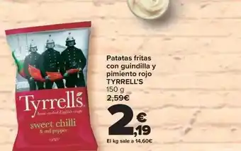 Carrefour Patatas fritas con guindilla y pimiento rojo tyrrell's oferta