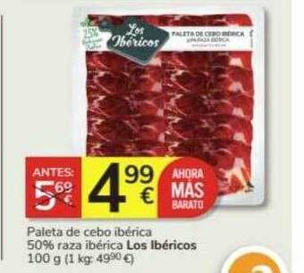 Consum Paleta de cebo ibérica 50% raza ibérica los ibéricos oferta