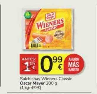 Consum Salchichas wieners classic oscar mayer oferta