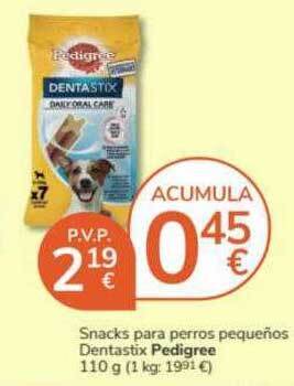 Consum Snacks para perros pequeños dentastix pedigree oferta