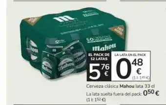Consum Cerveza clásica mahou lata oferta