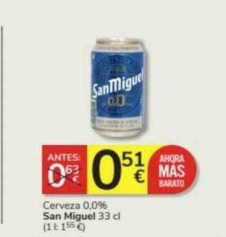Consum Cerveza 0.0% san miguel oferta