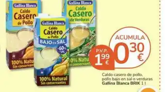 Consum Caldo casero de pollo pollo bajo en sal o verduras gallina blanca brik oferta