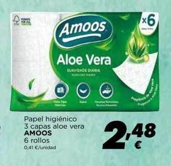 Supermercados Piedra Papel higiénico 3 capas aloe vera amoos 6 rollos oferta