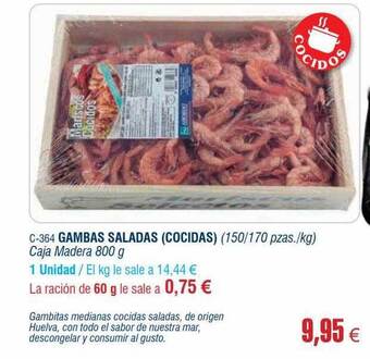 Abordo Gambas saladas cocidas oferta