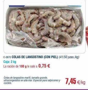 Abordo Colas de langostino con piel oferta