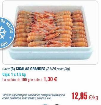 Abordo Cigalas grandes oferta